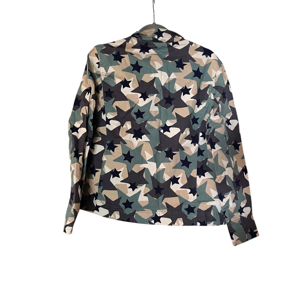 Boden Star Green Camouflage Print Jacket Size 8R - Picture 2 of 4